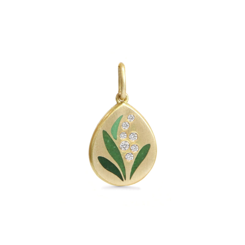 Lily of the Valley Enamel Pendant