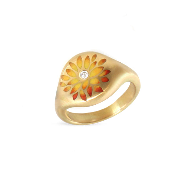 Sunset Dahlia Signet