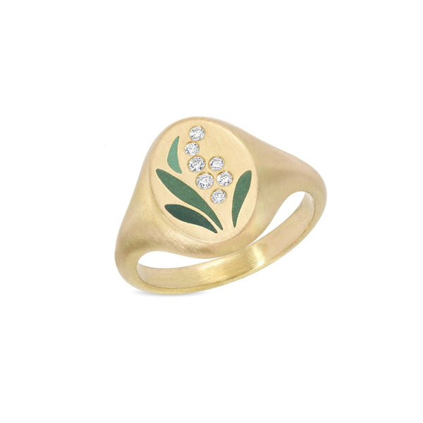 Lily of the Valley Signet Ring