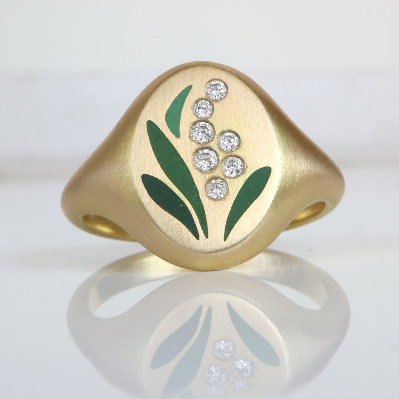 Lily of the Valley Signet Ring