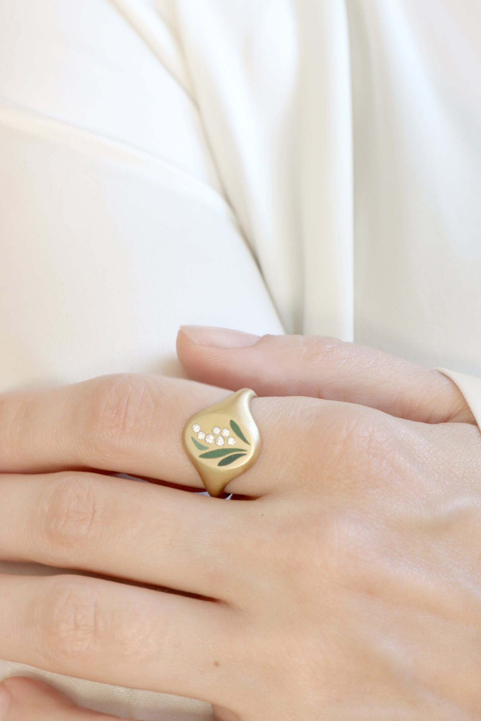Lily of the Valley Signet Ring, ready to ship - SIZE 7 – Gwen Barba