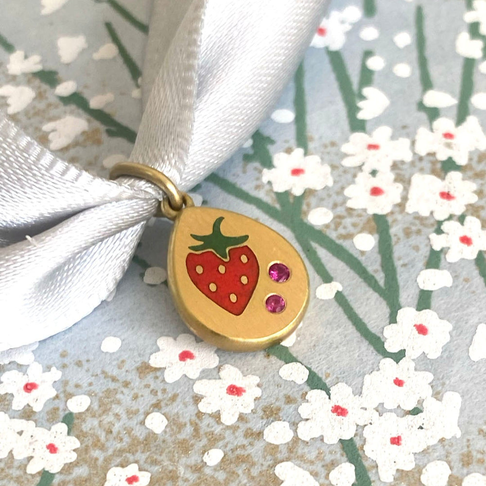 Strawberry Enamel Pendant – Gwen Barba