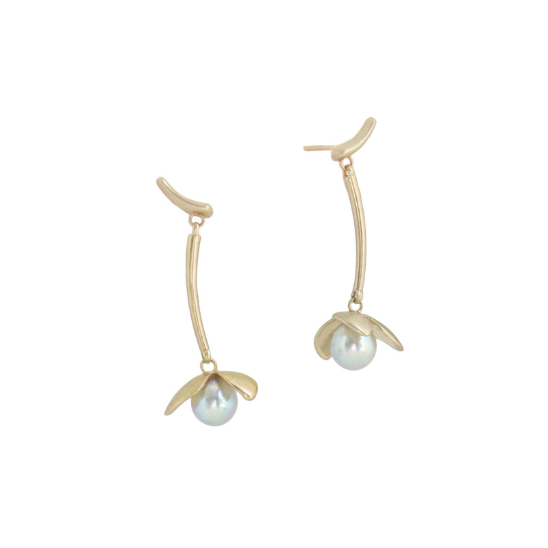 WHOLESALE: Bloom Drop Earrings - Yellow Gold