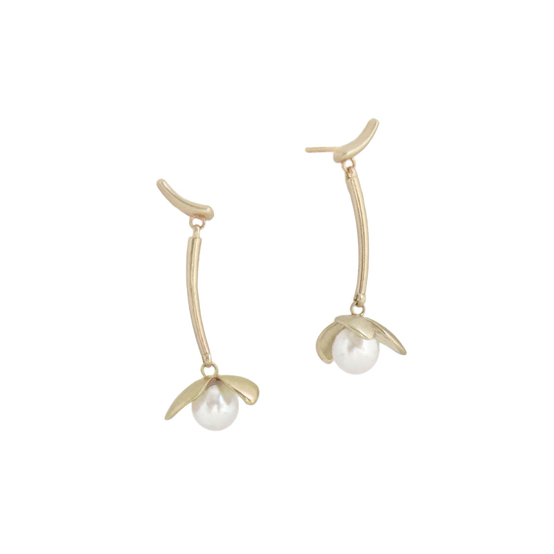 WHOLESALE: Bloom Drop Earrings - Yellow Gold