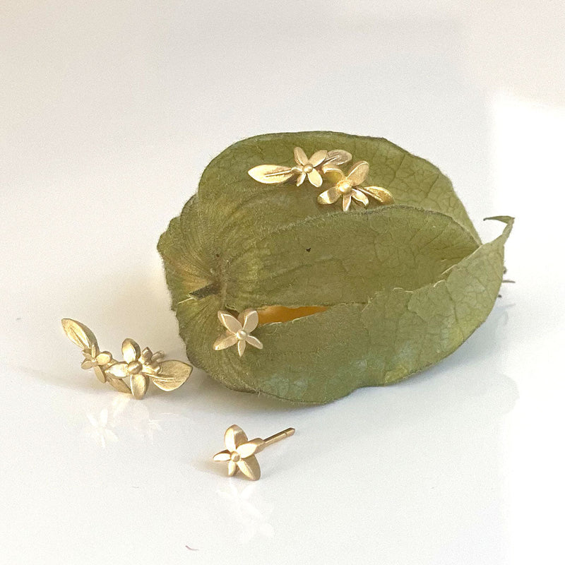 WHOLESALE: Blossom Garland Studs - Yellow Gold