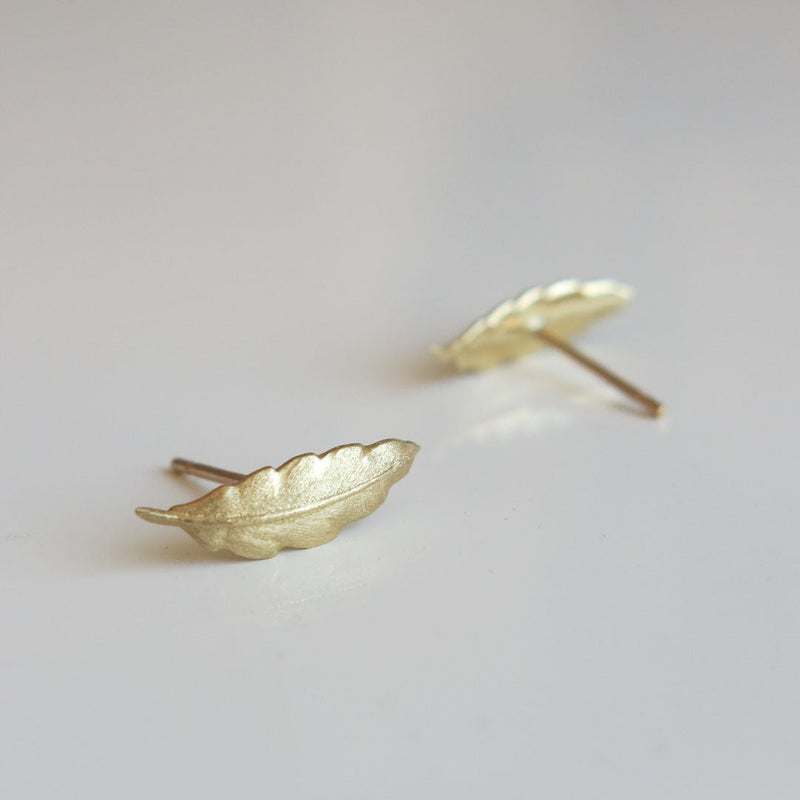 WHOLESALE: Leaflet Studs - Yellow Gold